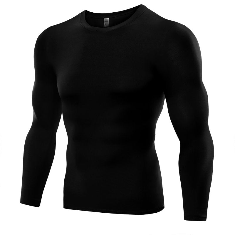 Men Compression Shirts Bodybuilding Skin Tight Long Sleeves Solid Color Clothings MMA Crossfit Workout Fitness Sportswear