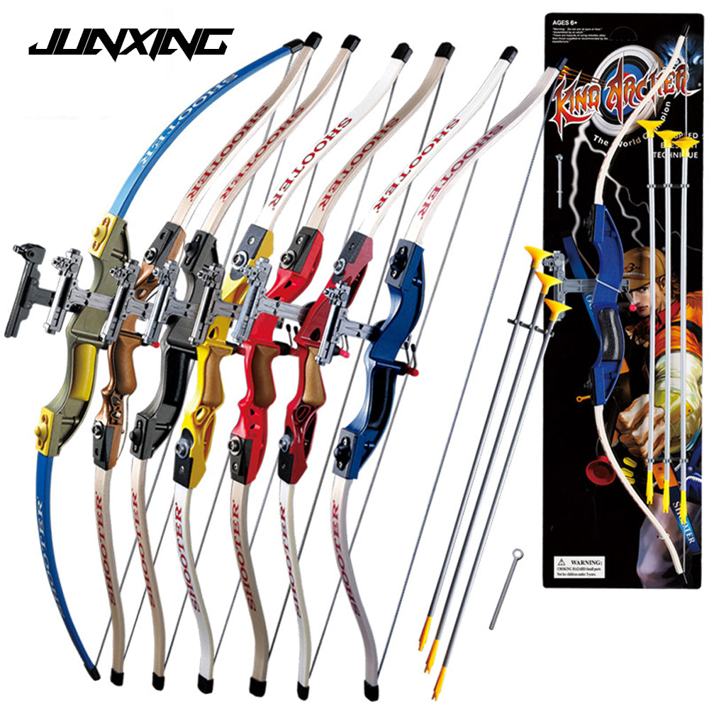 7 Color Send Sucker Recurve Bows for Children Safe Outdoor Sports Bow with 3pcs Scuker Arrows Shooting Game Hunting Pract