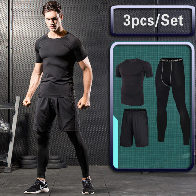 Men's Gym Running Fitness sportswear Athletic physical training Clothes Suits workout jogging Sports clothing Tracksuit Dry Fit