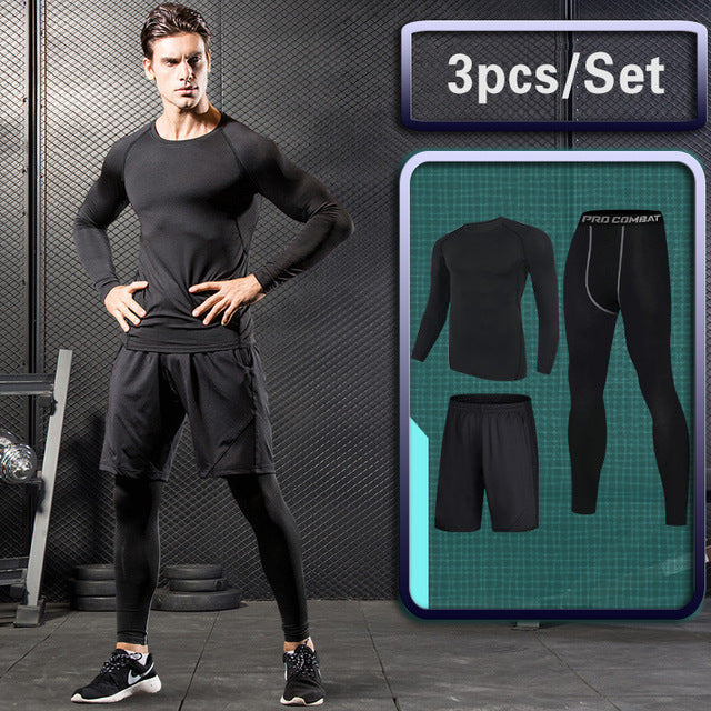 Men's Gym Running Fitness sportswear Athletic physical training Clothes Suits workout jogging Sports clothing Tracksuit Dry Fit