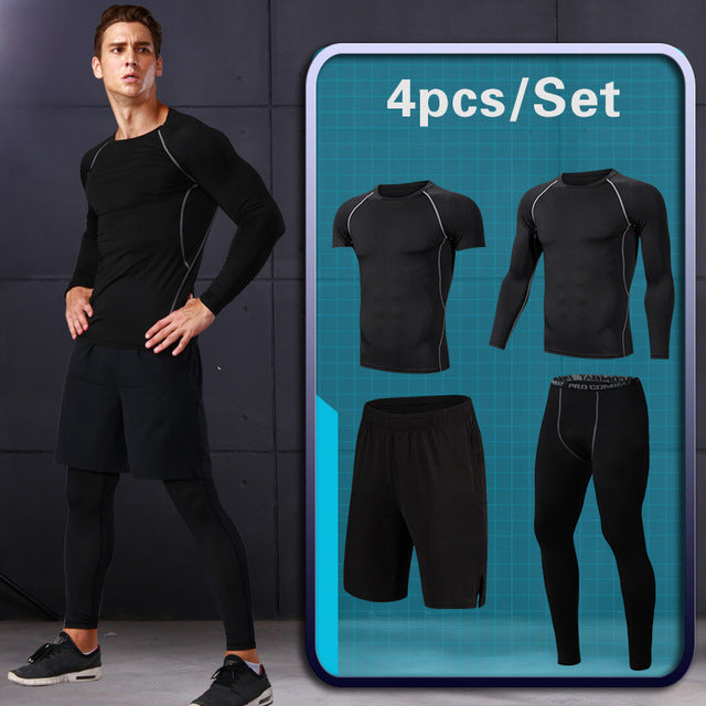 Men's Gym Running Fitness sportswear Athletic physical training Clothes Suits workout jogging Sports clothing Tracksuit Dry Fit