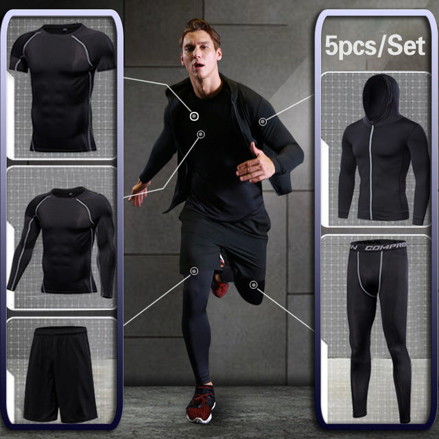 Men's Gym Running Fitness sportswear Athletic physical training Clothes Suits workout jogging Sports clothing Tracksuit Dry Fit