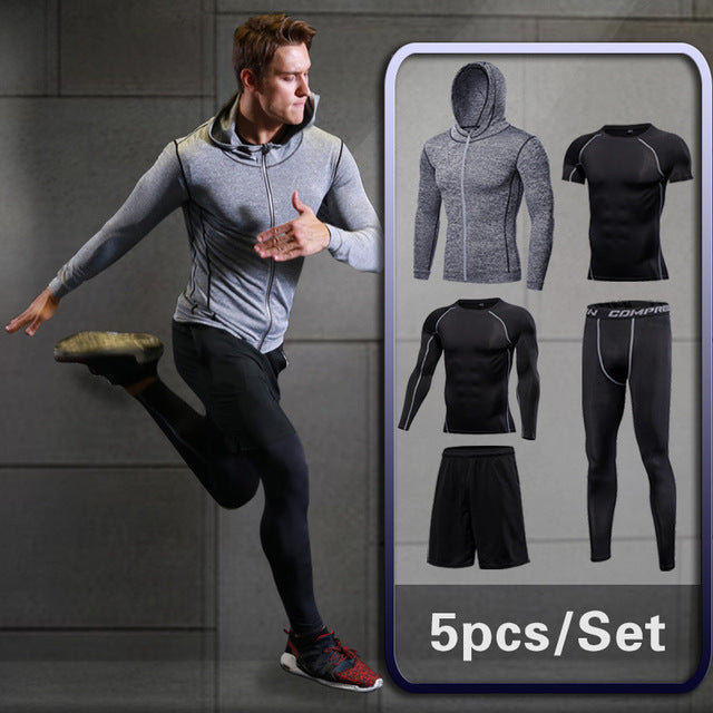 Men's Gym Running Fitness sportswear Athletic physical training Clothes Suits workout jogging Sports clothing Tracksuit Dry Fit