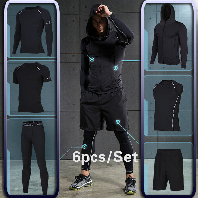 Men's Gym Running Fitness sportswear Athletic physical training Clothes Suits workout jogging Sports clothing Tracksuit Dry Fit