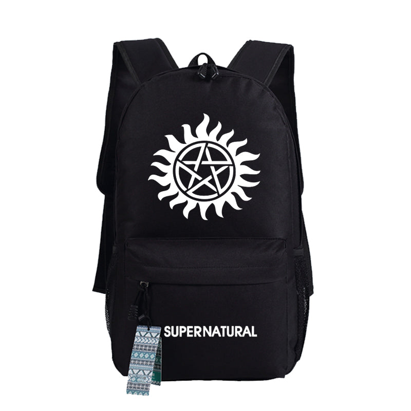 Men Women Unisex Supernatural Evil SPN Rucksack Backpack Bag School Shoulder Travel Book Bag  Gift