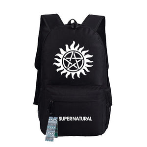 Men Women Unisex Supernatural Evil SPN Rucksack Backpack Bag School Shoulder Travel Book Bag  Gift