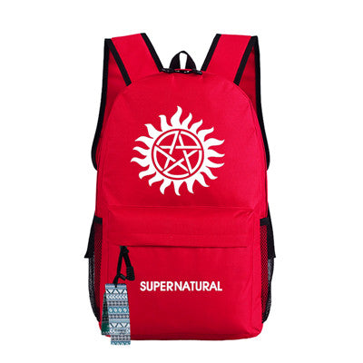 Men Women Unisex Supernatural Evil SPN Rucksack Backpack Bag School Shoulder Travel Book Bag  Gift