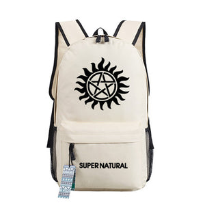 Men Women Unisex Supernatural Evil SPN Rucksack Backpack Bag School Shoulder Travel Book Bag  Gift