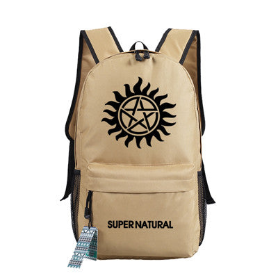 Men Women Unisex Supernatural Evil SPN Rucksack Backpack Bag School Shoulder Travel Book Bag  Gift