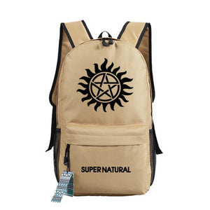 Men Women Unisex Supernatural Evil SPN Rucksack Backpack Bag School Shoulder Travel Book Bag  Gift